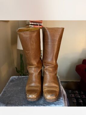 Vintage Frye Tan Leather Pull-On Boots 9M
